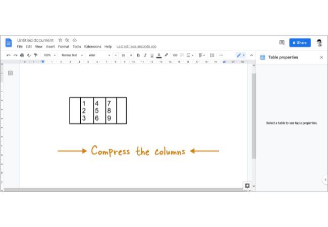 how to make a matrix in google docs