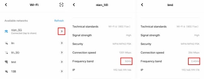 Locate the Wi-Fi network to which your Android device is connected